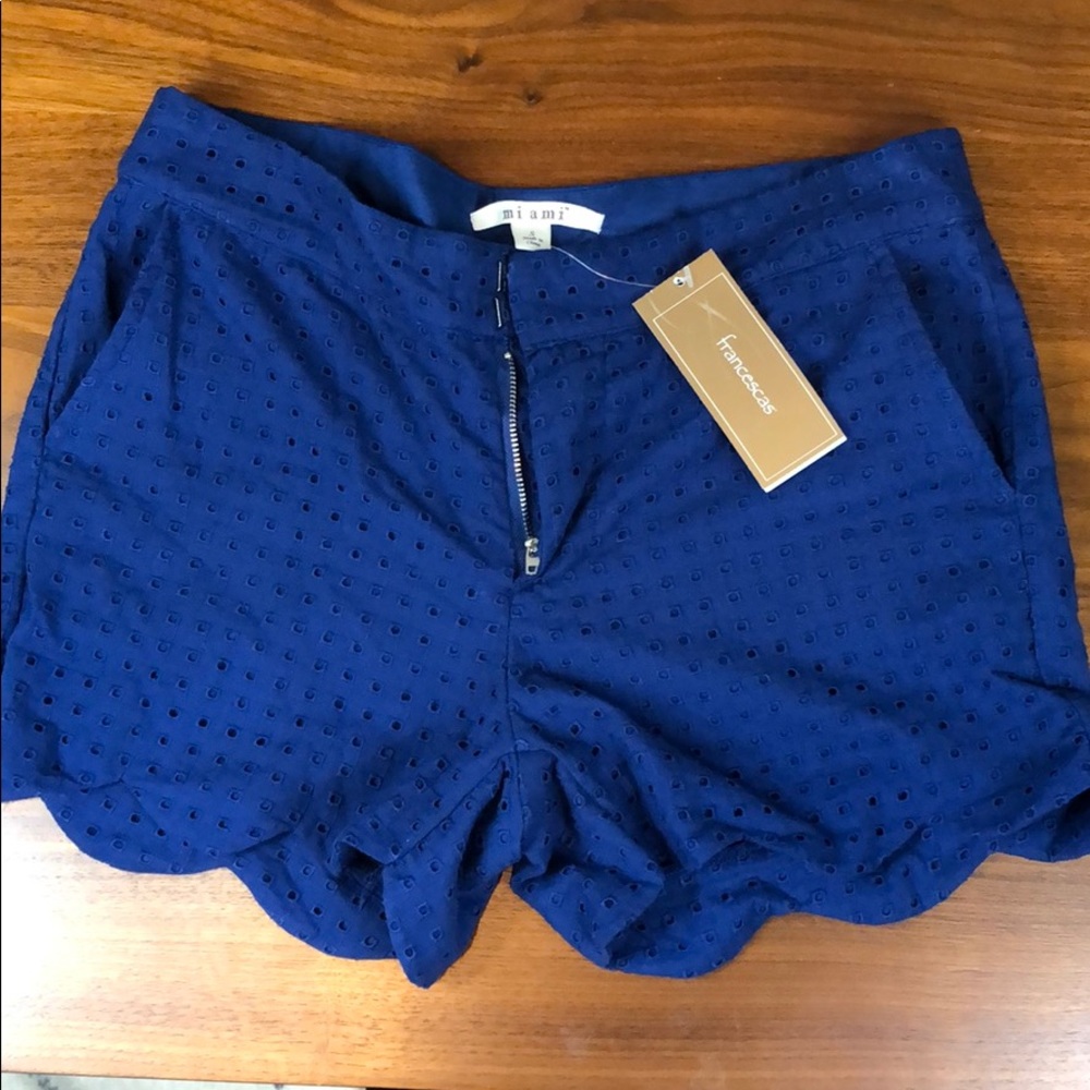 Francescas Blue Eyelet Lace Shorts NWT